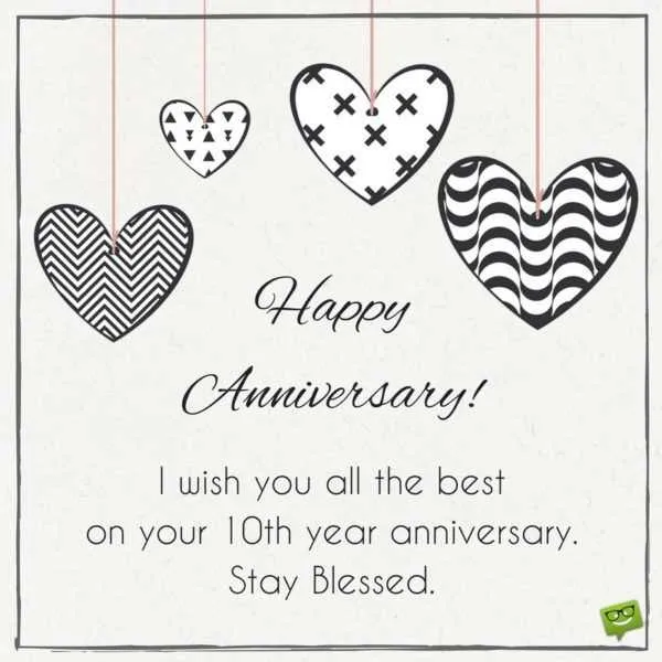 10 year anniversary card message