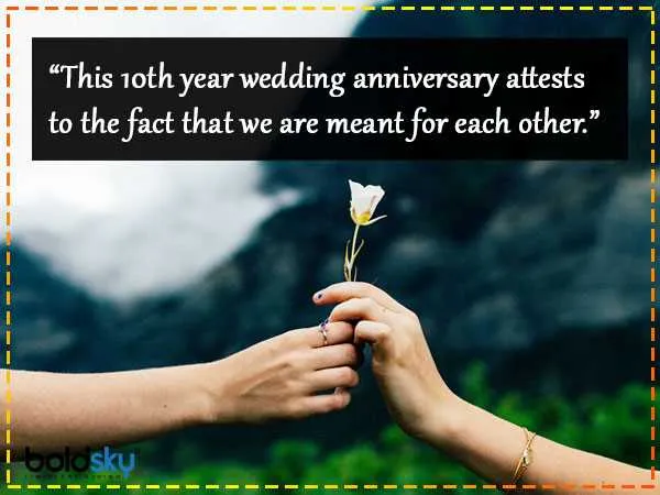 10th wedding anniversary message to wife