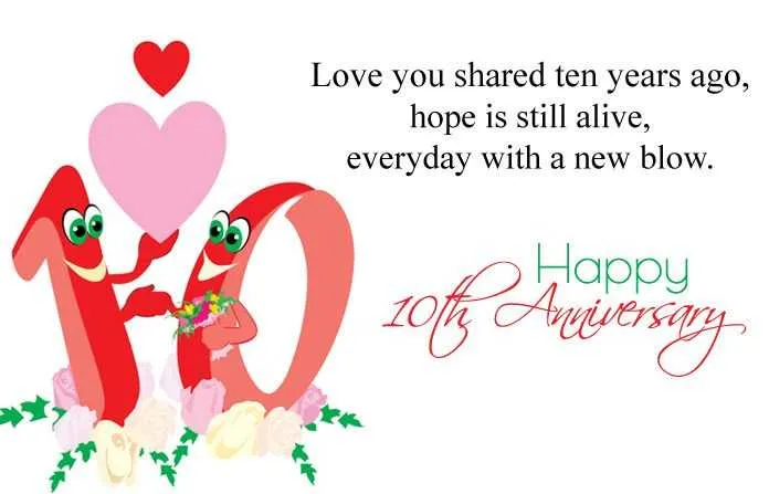10th year wedding anniversary message for my husband