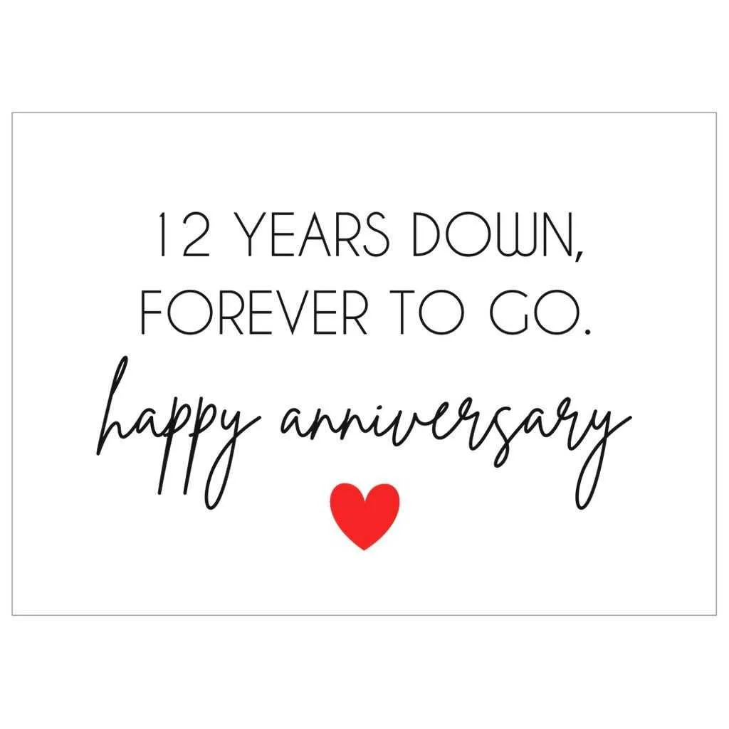 12 years anniversary messages for husband