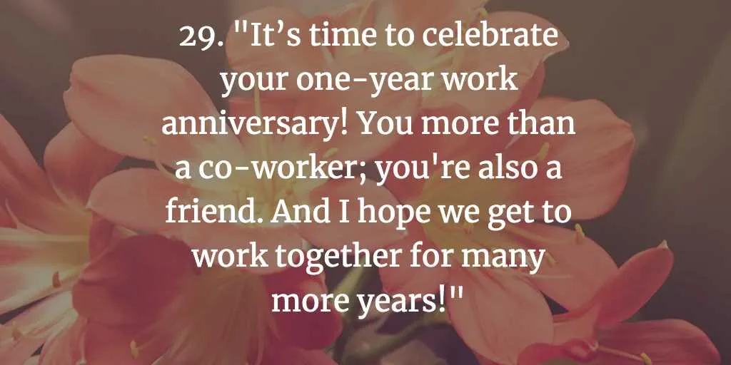 15 year anniversary message for coworker