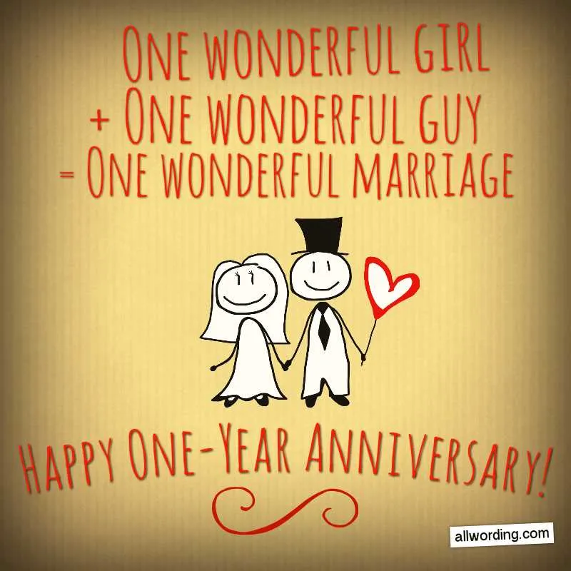 1st year wedding anniversary message