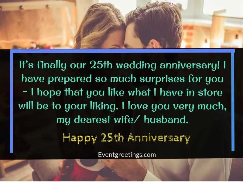 25th anniversary message for wife