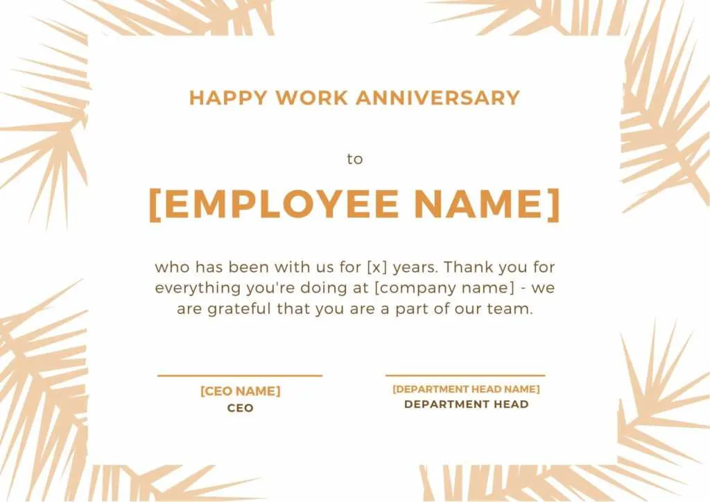 5 year anniversary message for employee