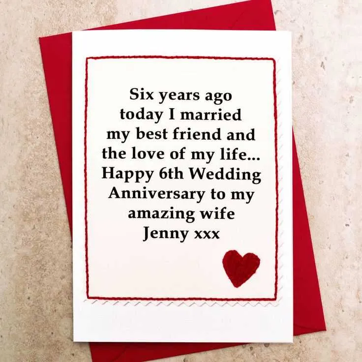 6th anniversary message to husband