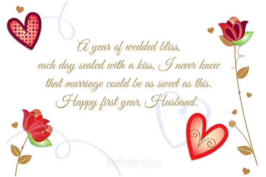 a year wedding anniversary message