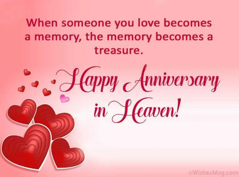 anniversary message in heaven