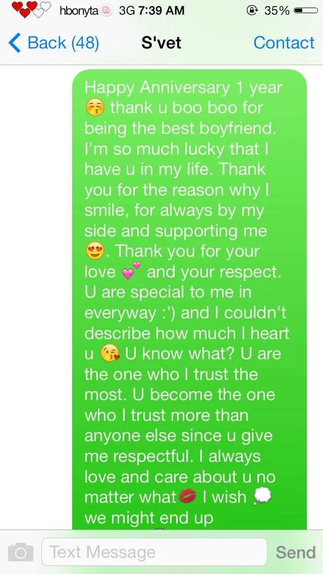 boyfriend happy one month anniversary text messages