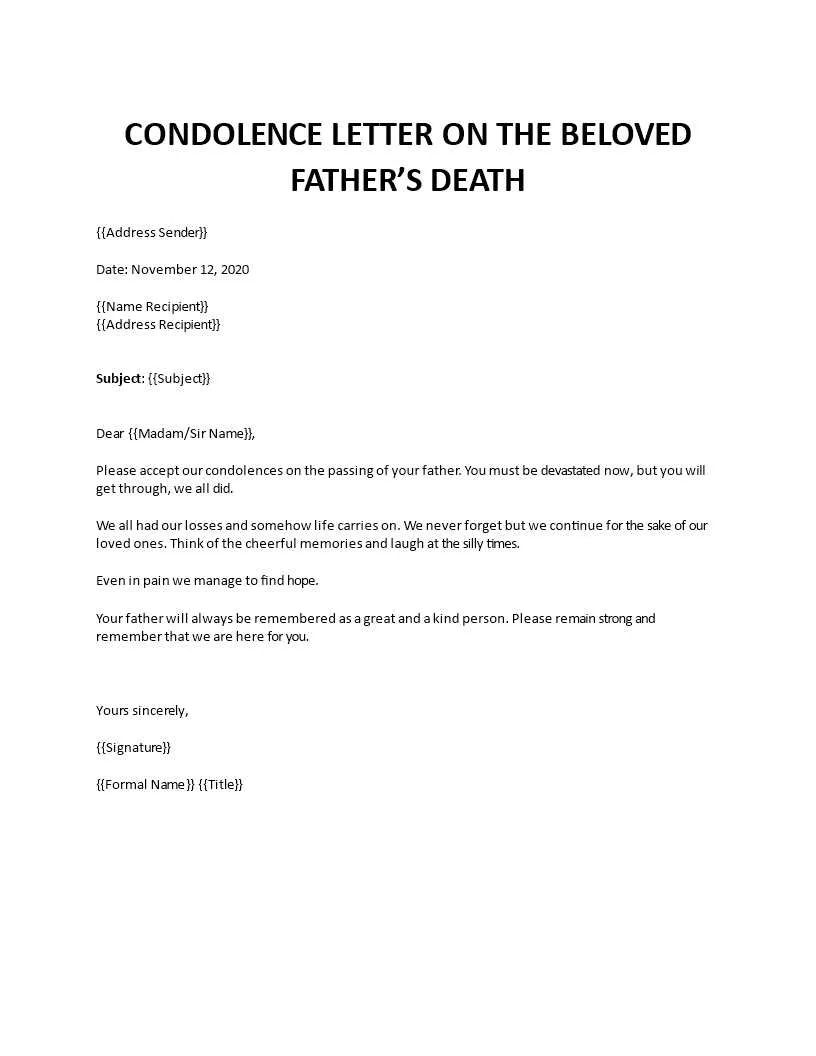condolence message on death anniversary of father
