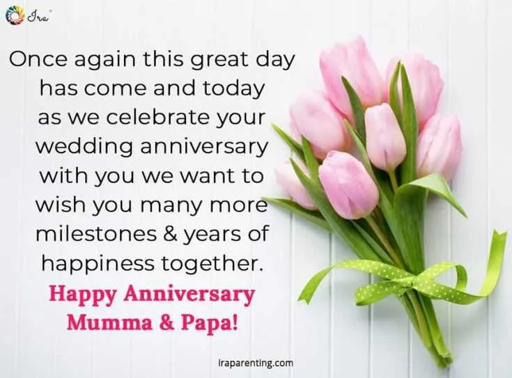 parents anniversary message