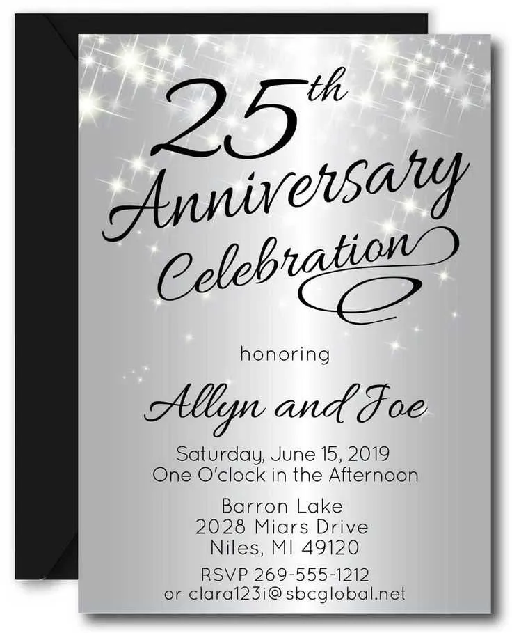 silver jubilee anniversary invitation messages