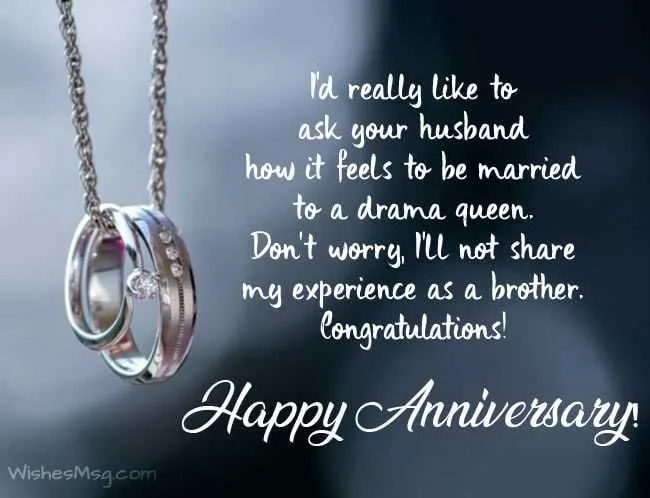 wedding anniversary message sister