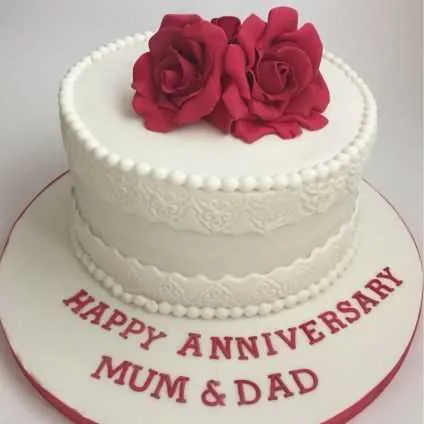 anniversary message cake
