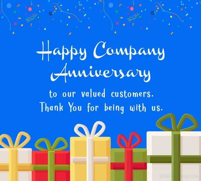anniversary message for company