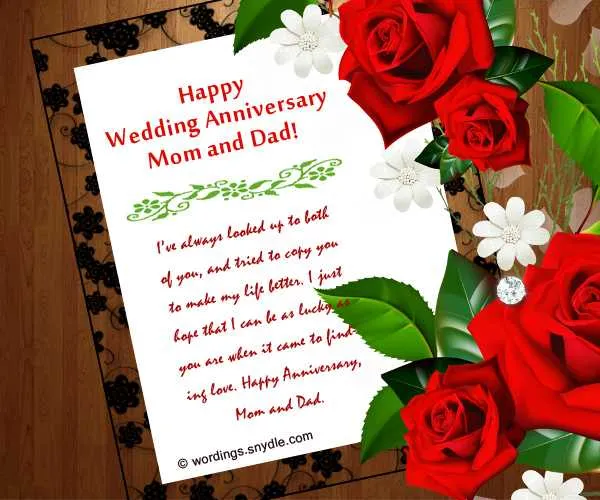 anniversary message to mum and dad