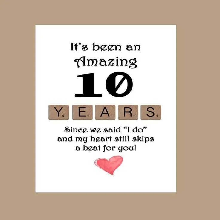 10th anniversary card messages