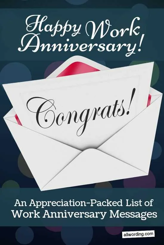 celebrate work anniversary message