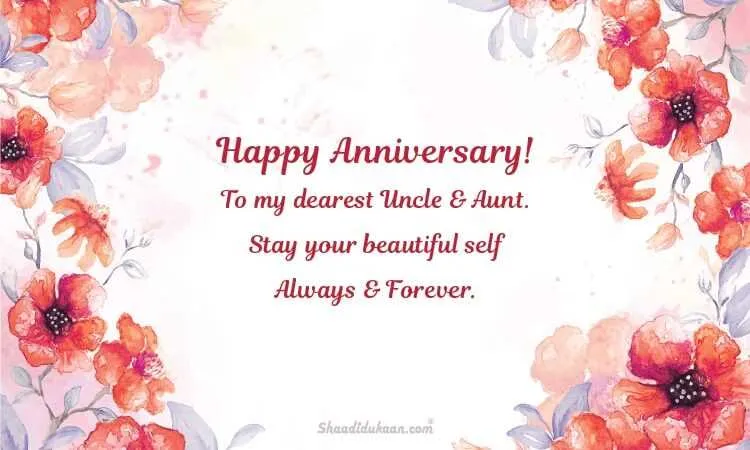 anniversary message for uncle and aunty