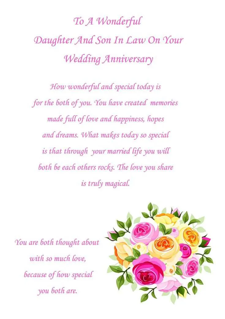 anniversary messages for daughter and son in law