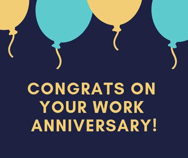 message for 1 year anniversary at work
