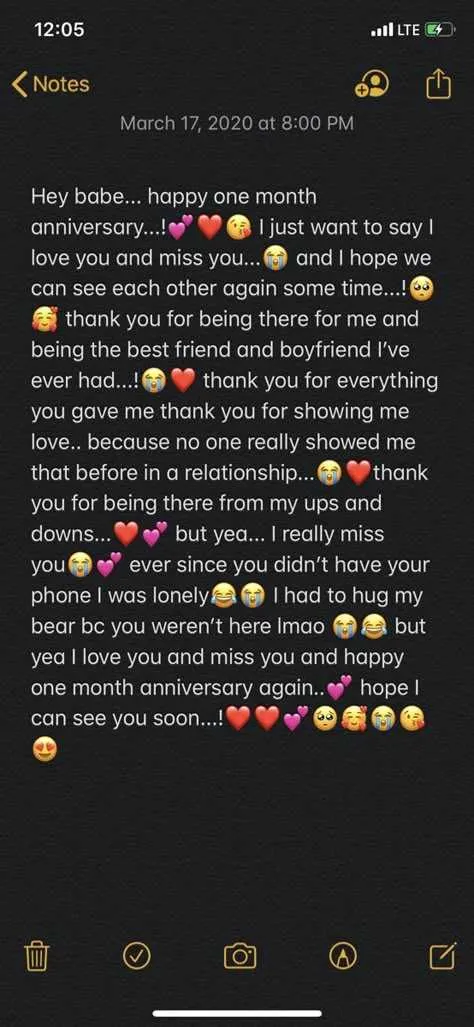 long 1 month anniversary messages for boyfriend