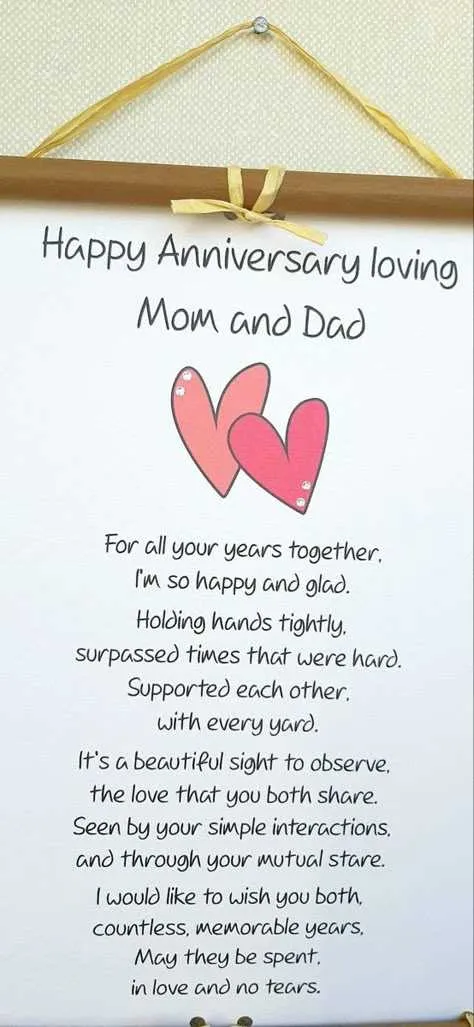 30th anniversary message to parents