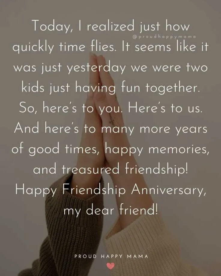 one year friendship anniversary message