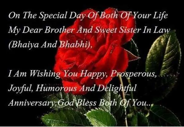 anniversary message to bhaiya and bhabhi
