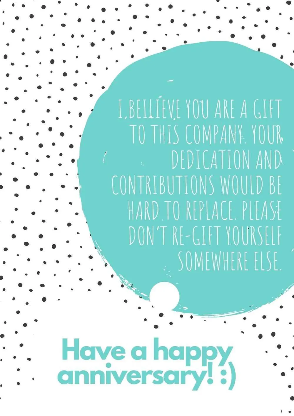 happy work anniversary message to employee