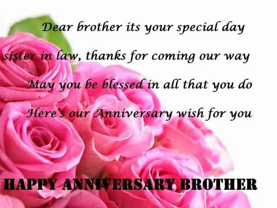 anniversary message for brother in law