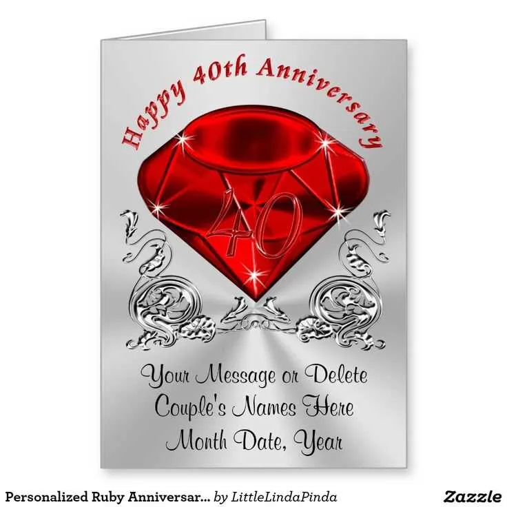 ruby wedding anniversary message