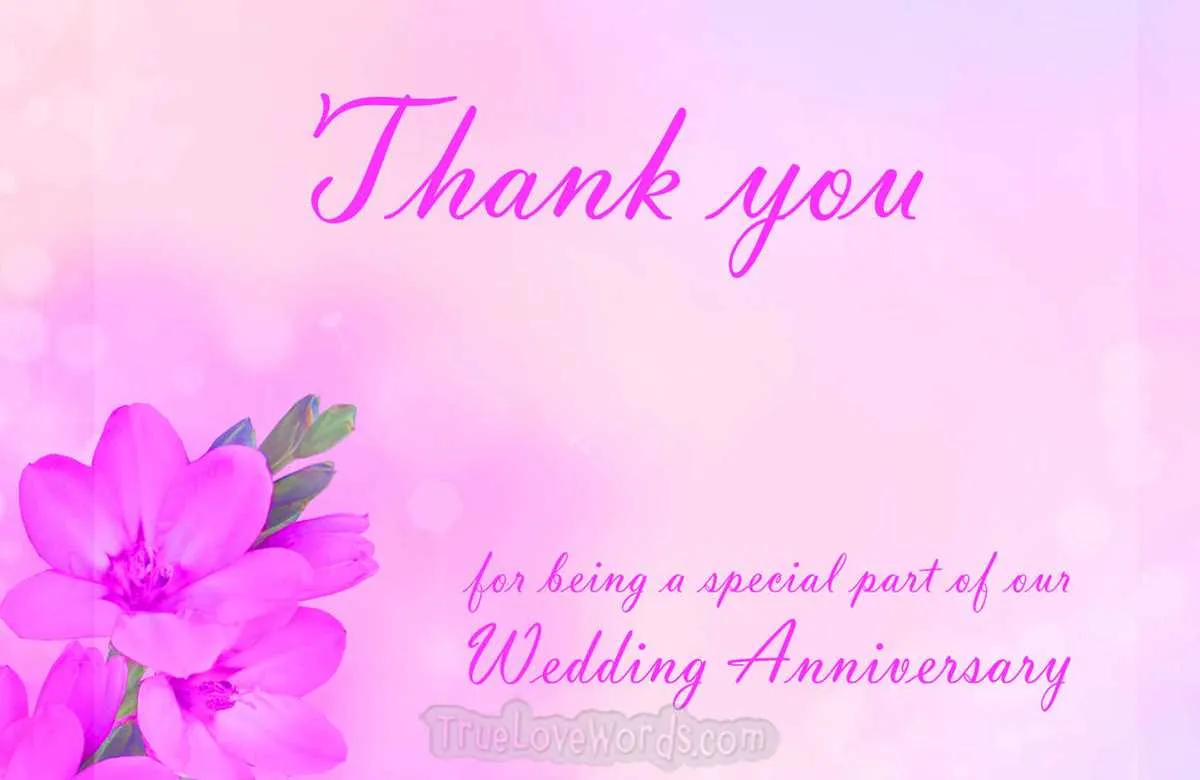 thank u message for anniversary wishes
