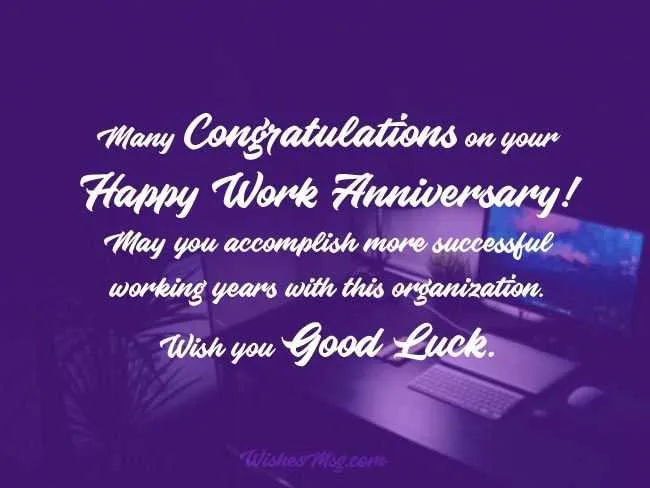 how to write a work anniversary message