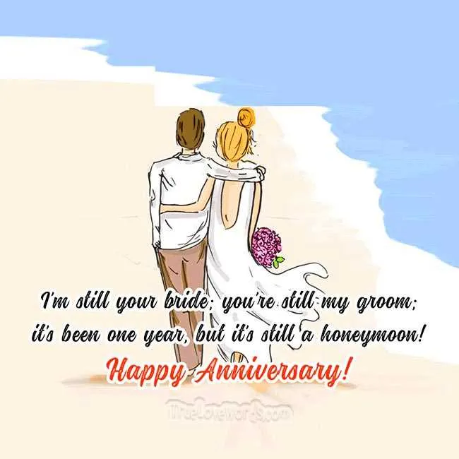 first year wedding anniversary message