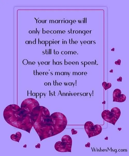 message for 1st year anniversary