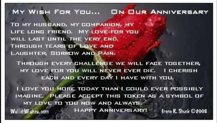 message for my husband on our anniversary