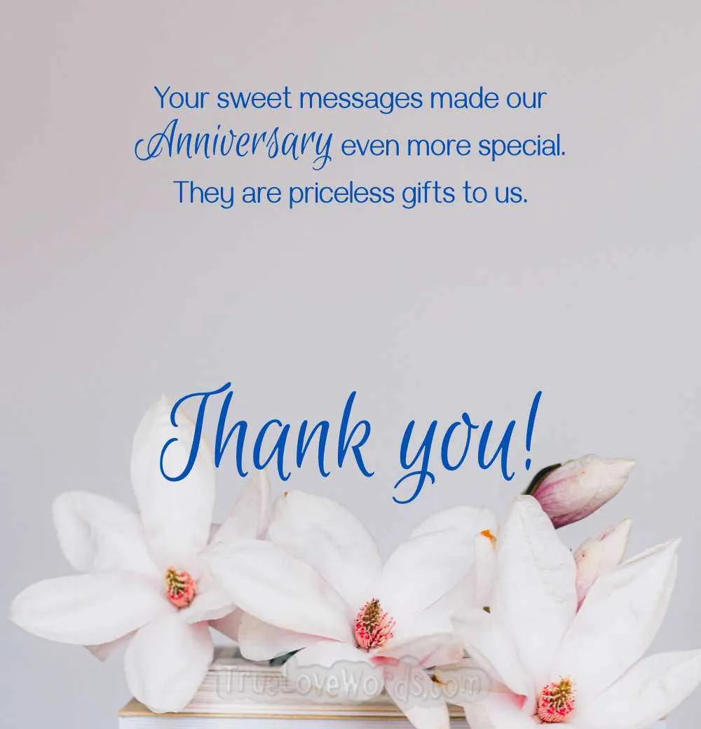 best thank you message for anniversary wishes
