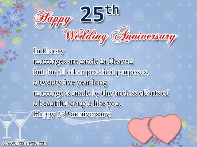 25th anniversary card messages