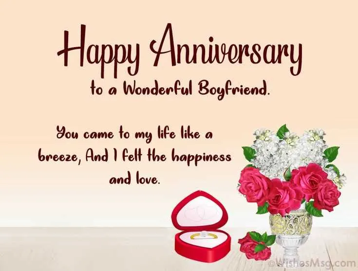 sweet anniversary message for him