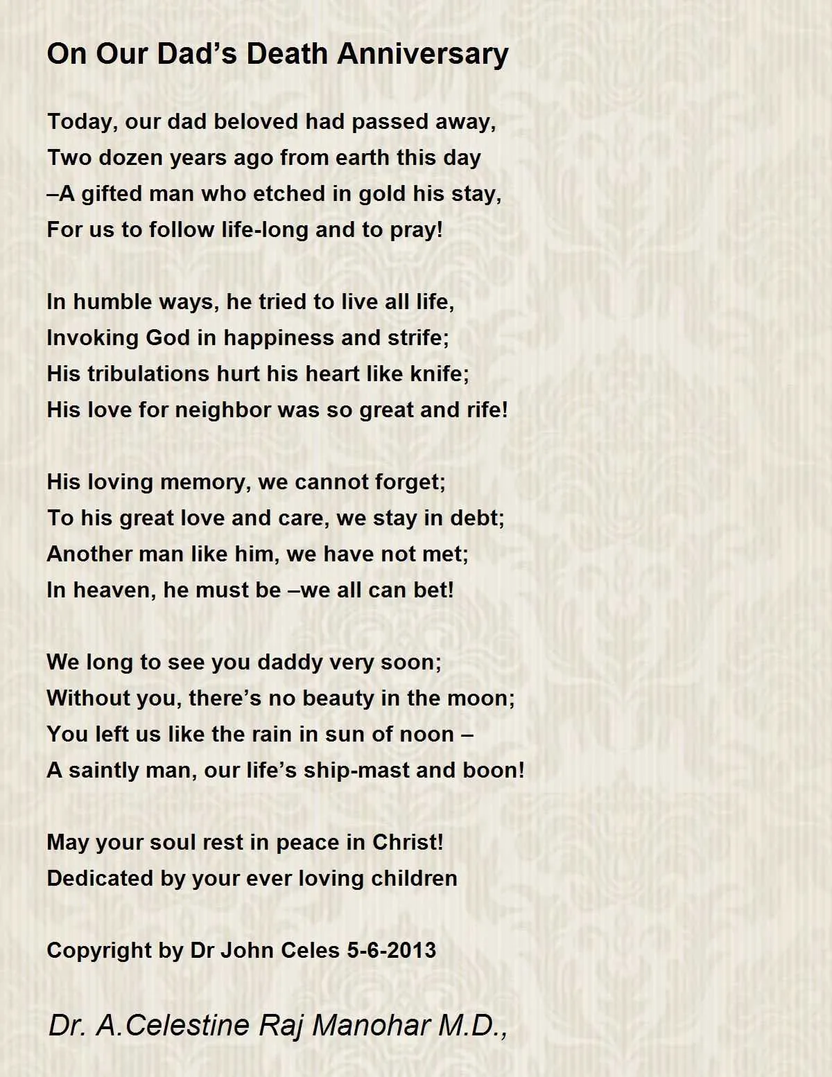 three years death anniversary message