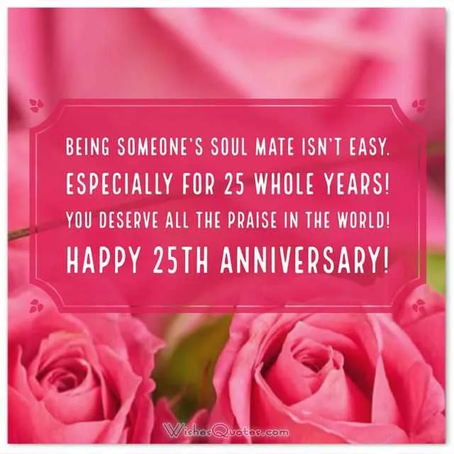 25th anniversary message for husband