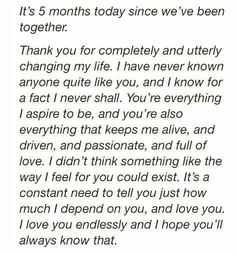 5 month anniversary messages for him