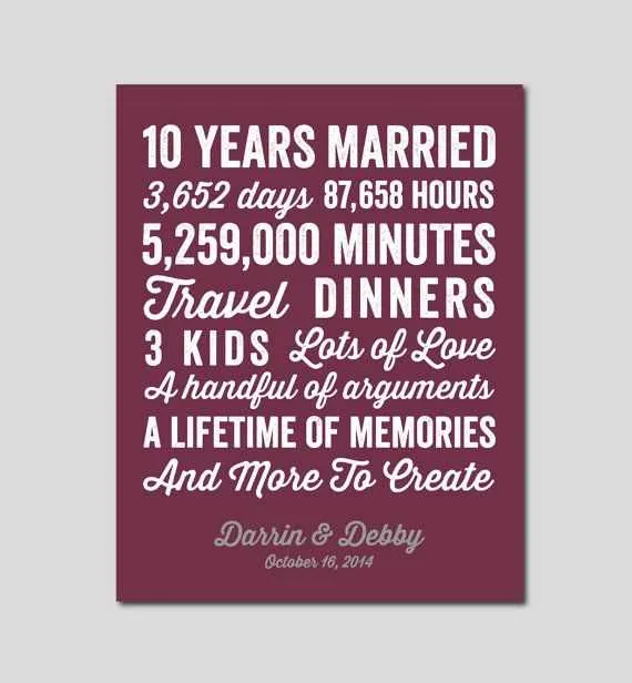 10 years wedding anniversary message