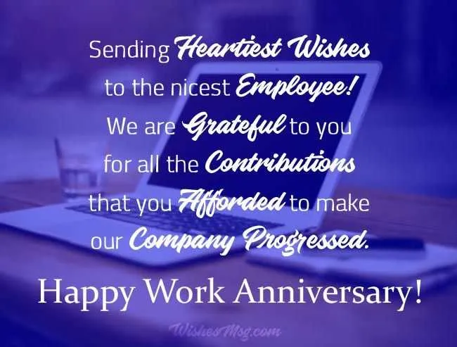 work anniversary self message