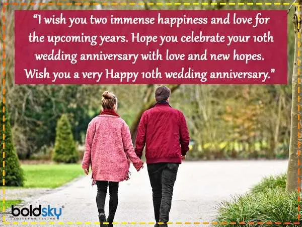 10th wedding anniversary message for husband
