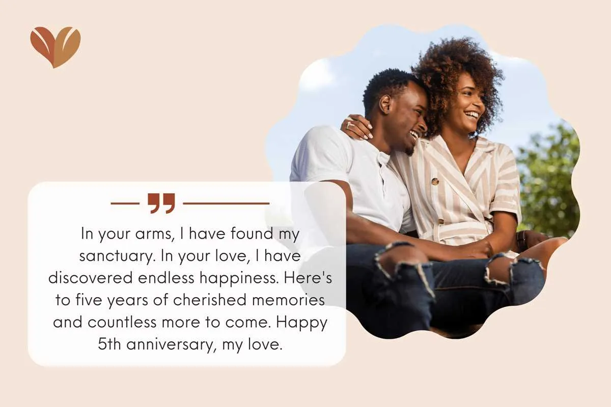 5 year anniversary messages for him