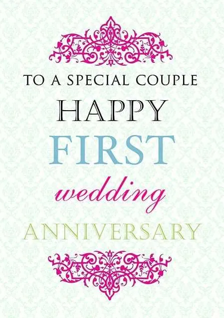 first anniversary message to couple