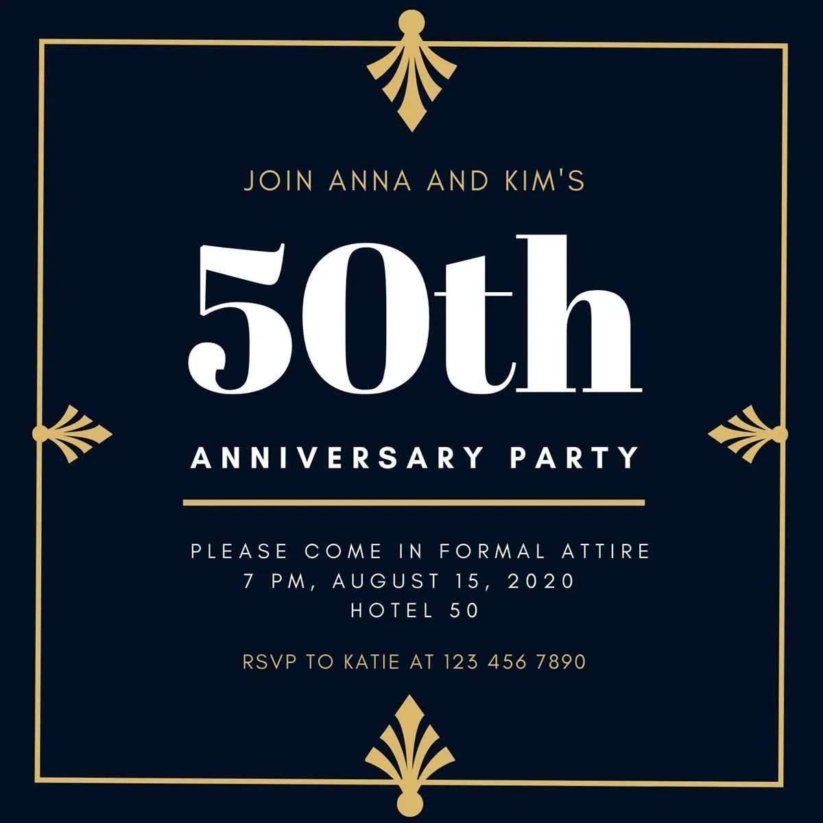 50th anniversary invitation message
